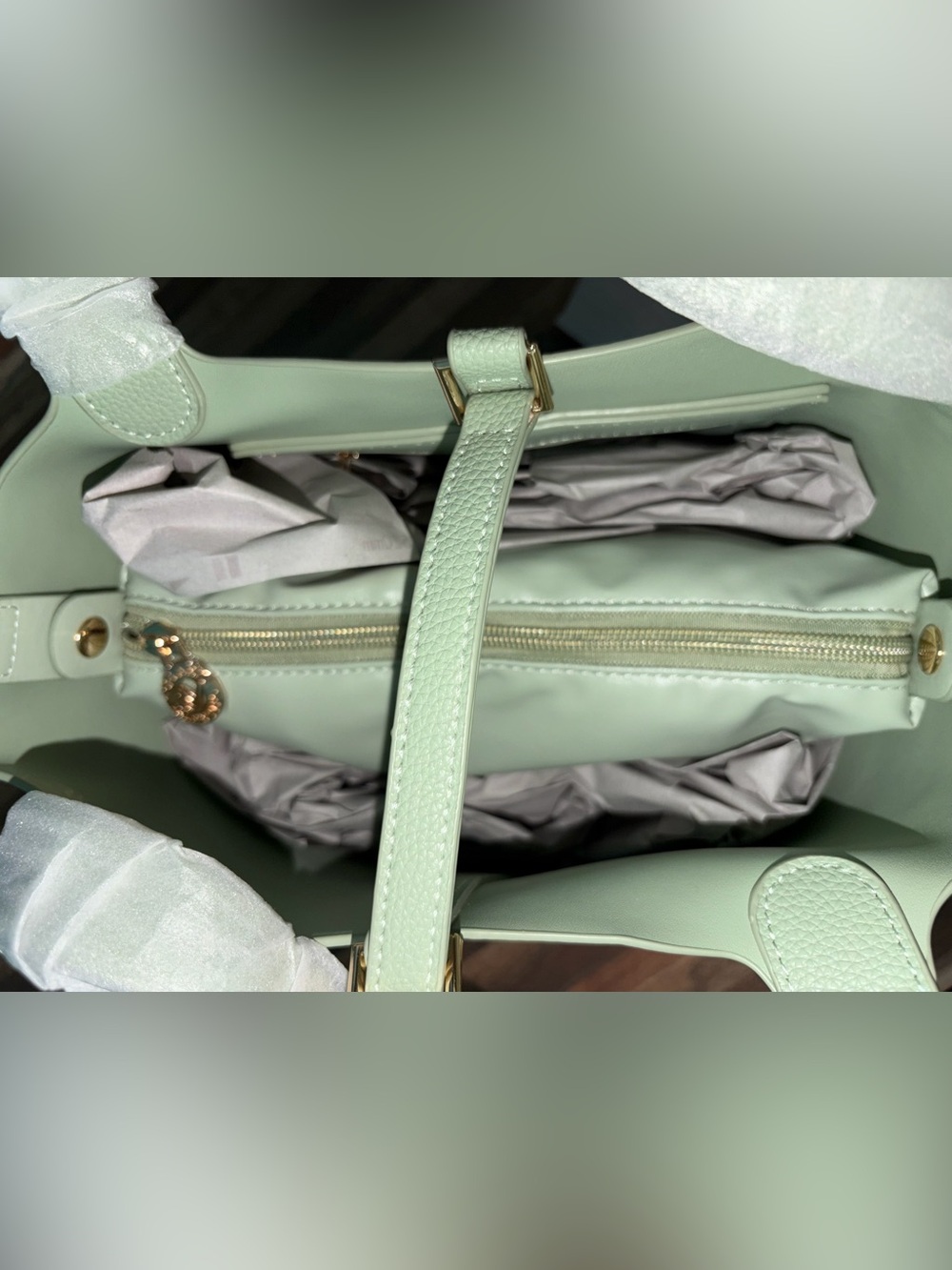 Valentino Orlandi Mint Green Milano Bucket Bag NWT! - Picture 6 of 7